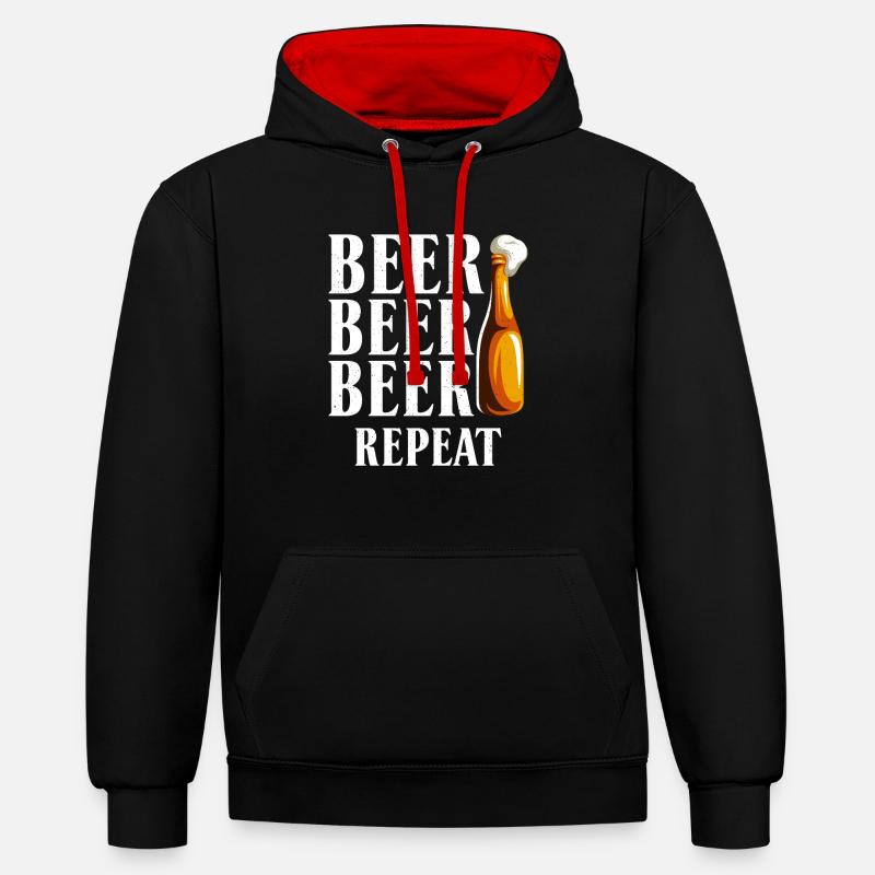 Biertrinker Bier Geschenke - Kontrast-Hoodie - Schwarz/Rot