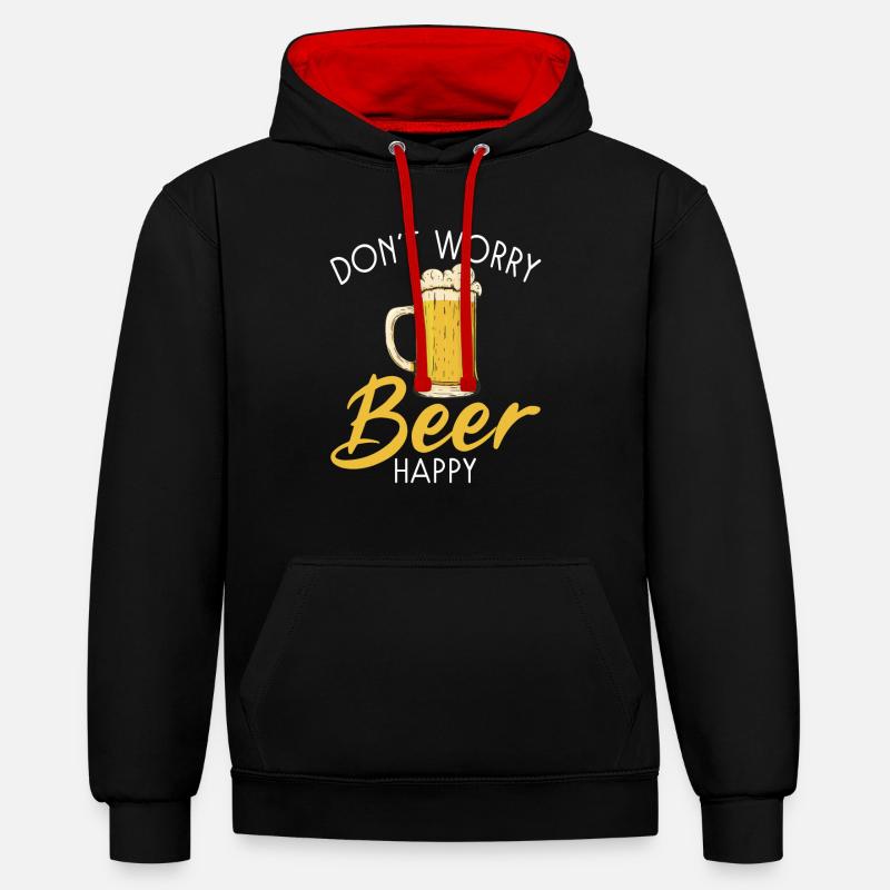 Biertrinker Bier Geschenke - Kontrast-Hoodie - Schwarz/Rot