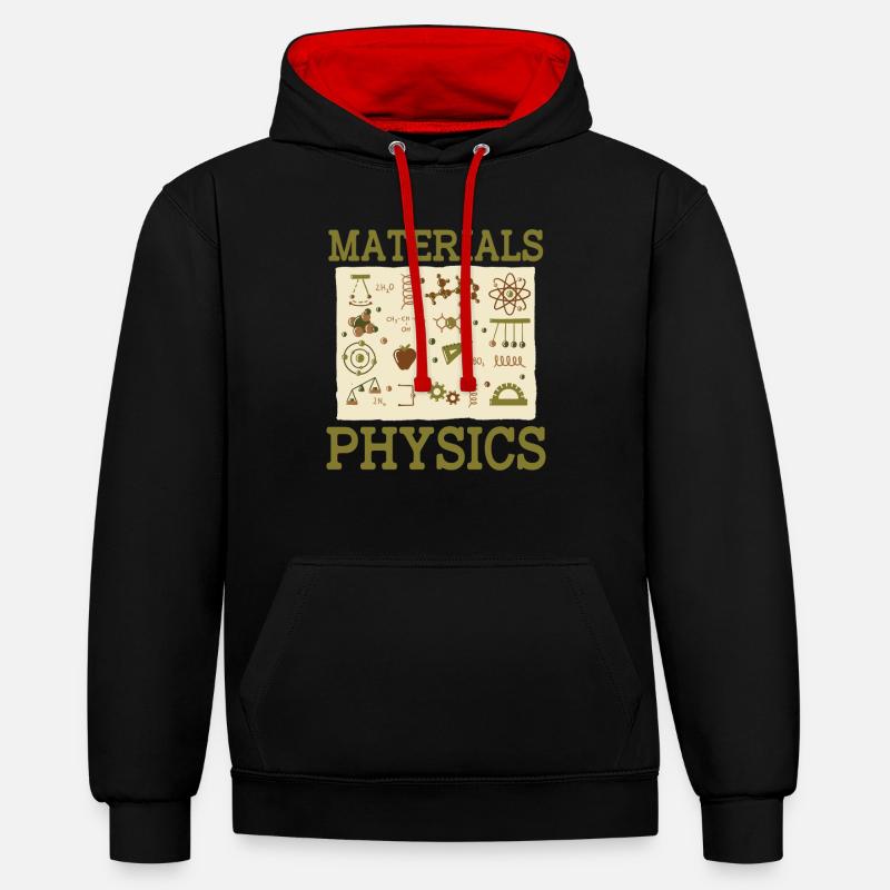Physique Phyiker Physique appliquée - Sweat à capuche contrasté - noir/rouge
