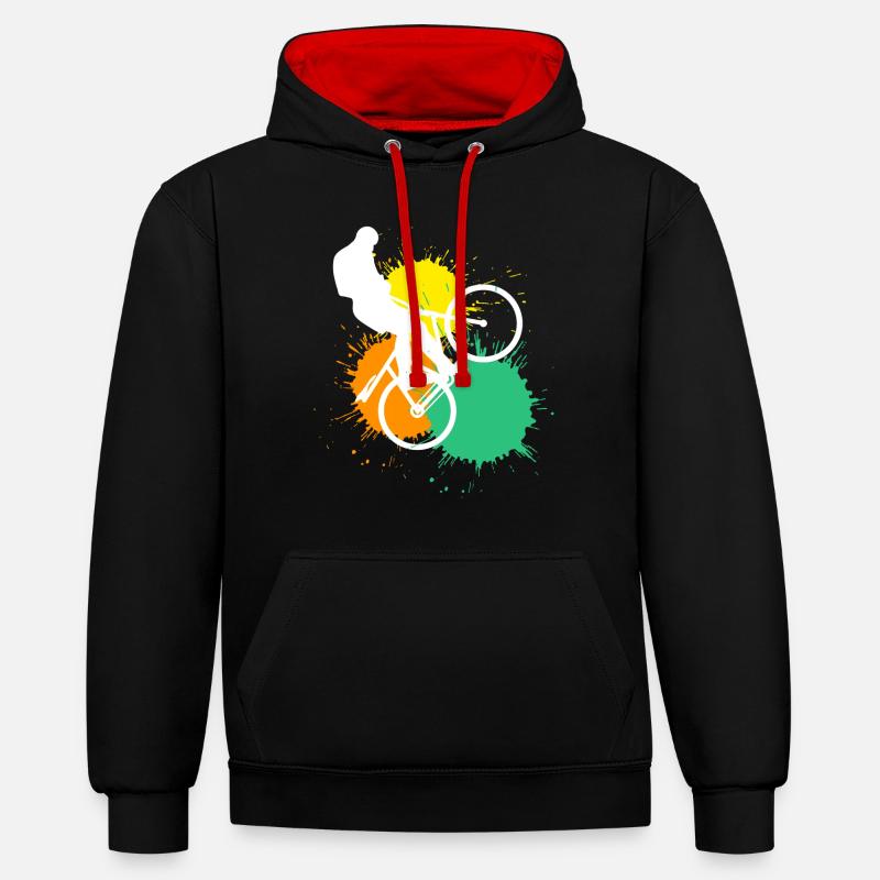 Radball - Sweat à capuche contrasté - noir/rouge