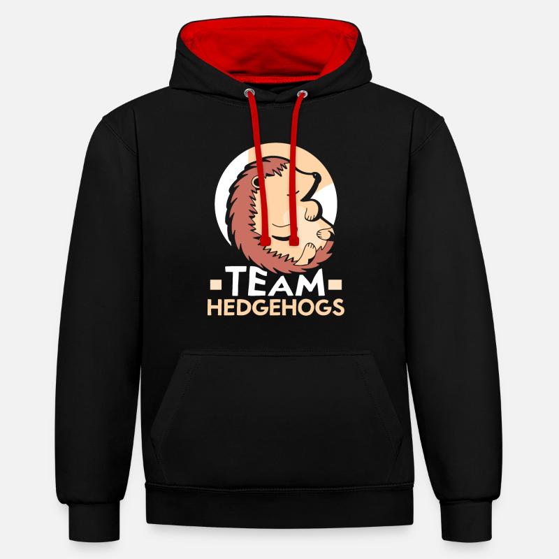 Team Hedgehog Mignon Pet Dictons - Sweat à capuche contrasté - noir/rouge