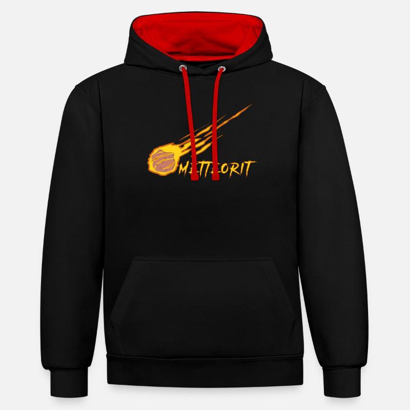 Mettbrötchen Meteorit Hackfleisch Mett - Kontrast-Hoodie - Schwarz/Rot