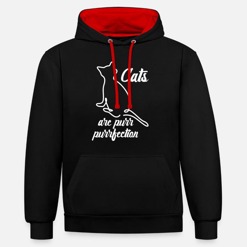 Blague de chat - Sweat à capuche contrasté - noir/rouge