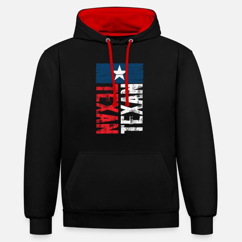Dictons texans Texas Texan Pride - Sweat à capuche contrasté - noir/rouge