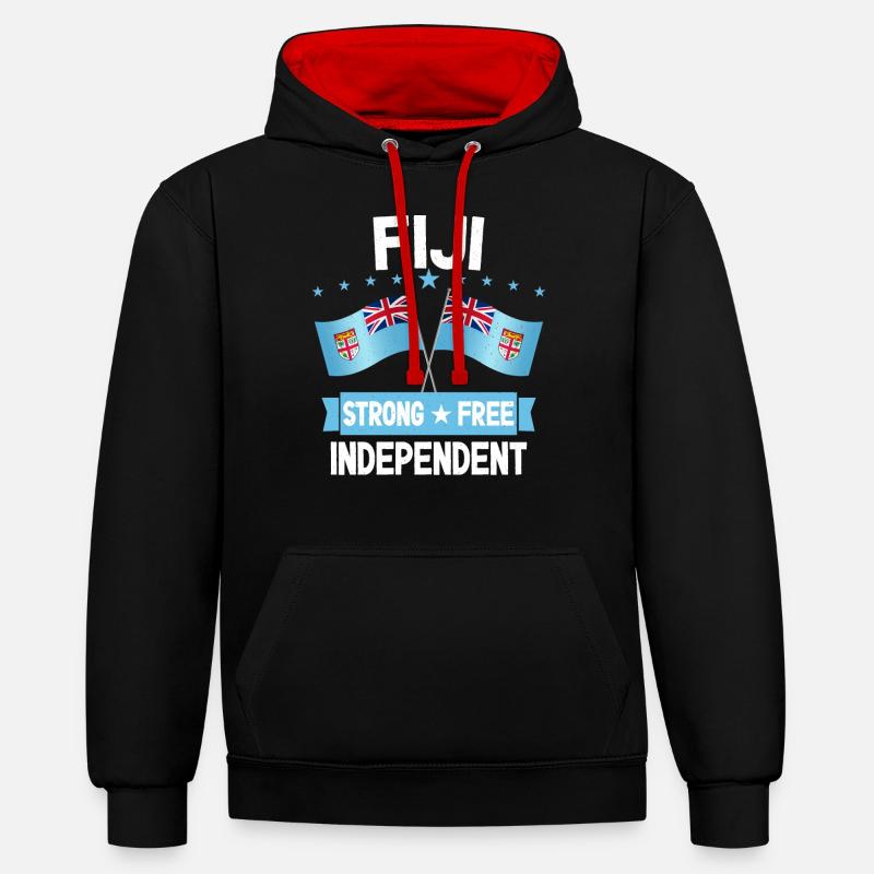 Fiji - Sweat à capuche contrasté - noir/rouge