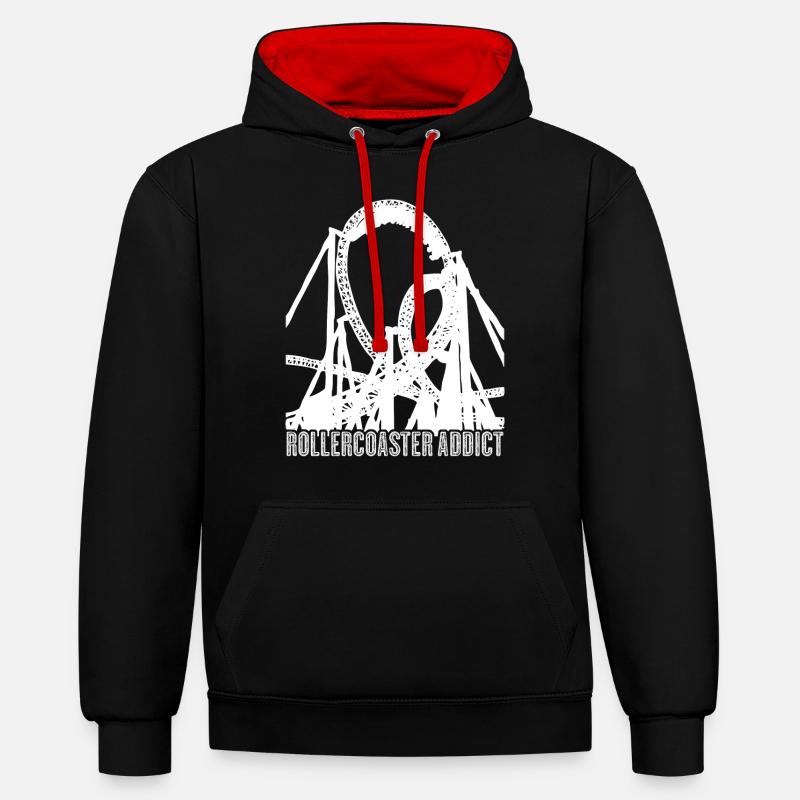 Roller coaster roller rider - Sweat à capuche contrasté - noir/rouge