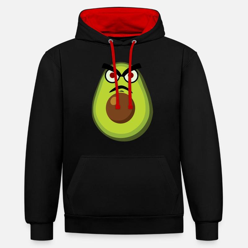 Avocats Grumpy Avocat - Sweat à capuche contrasté - noir/rouge