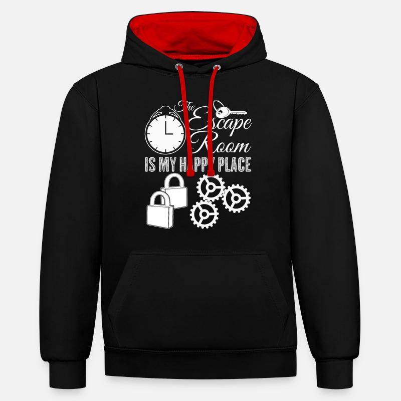 Salle d’évasion - Sweat à capuche contrasté - noir/rouge