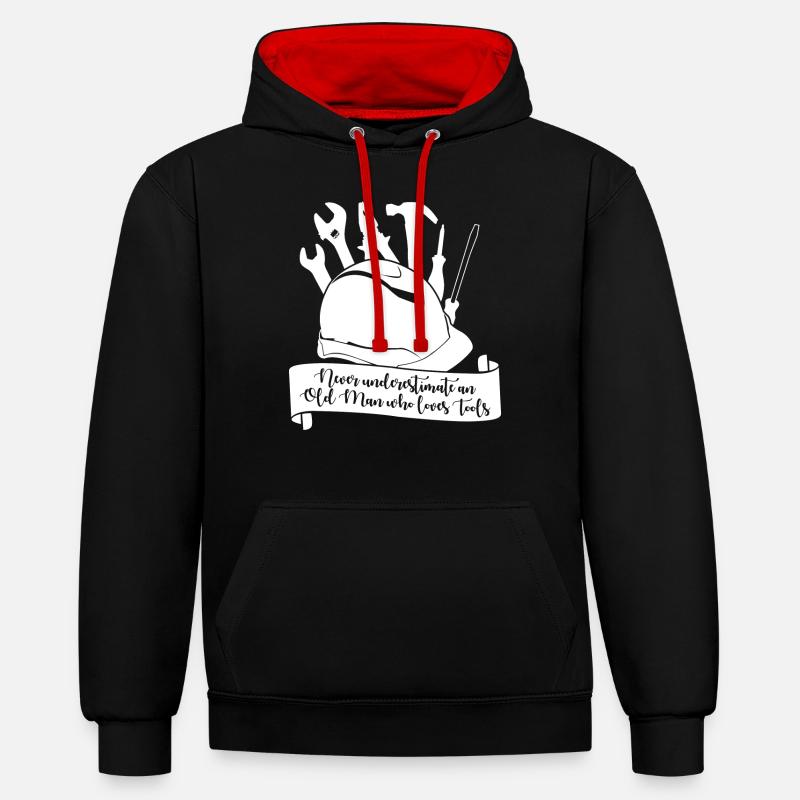Outil d’artisan Outils de bricolage - Sweat à capuche contrasté - noir/rouge