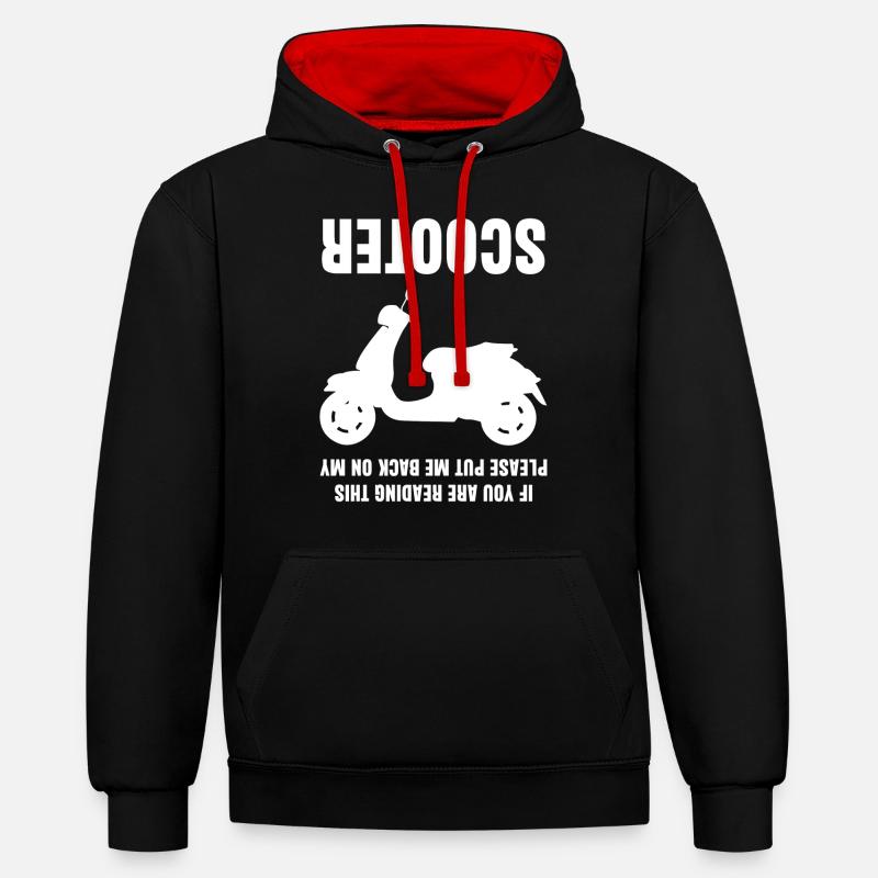 Scooter Blague Moto - Sweat à capuche contrasté - noir/rouge