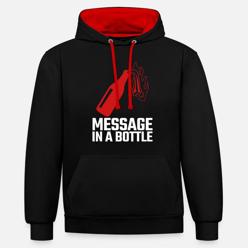 Tolérance punk Antifascisme Respect - Sweat à capuche contrasté - noir/rouge