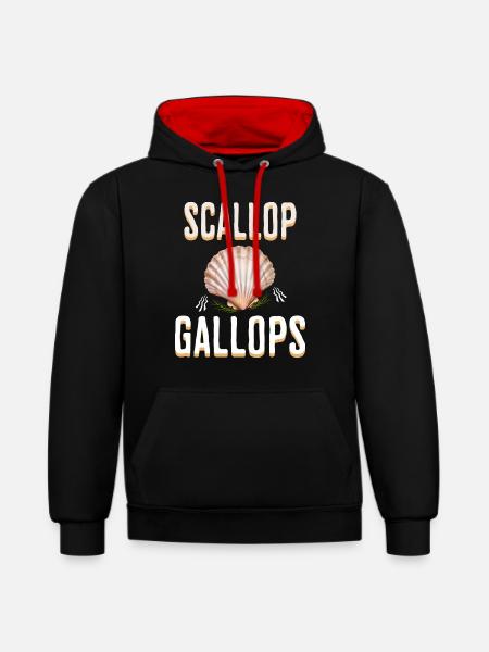 Humor Scallop Gallops Meme - Contrast hoodie - black/red
