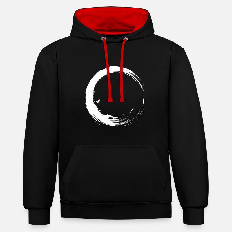 Kreis Design variante 1 - Sweat à capuche contrasté - noir/rouge