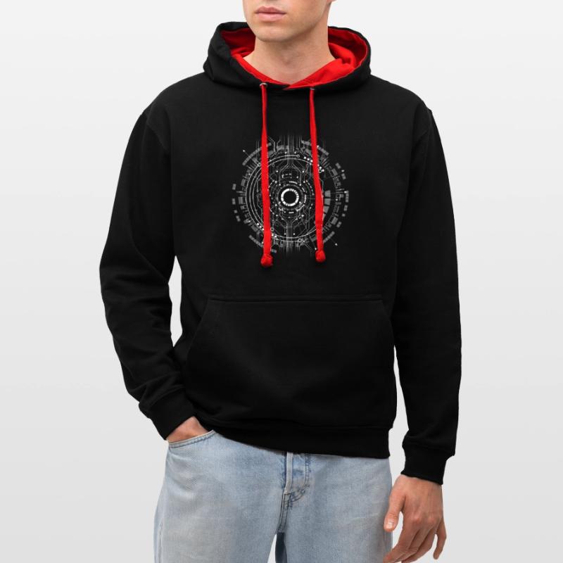 computer Platine Core cpu pc code Programm Nerd lo Kontrast-Hoodie
