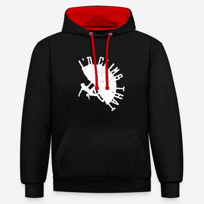 montée - Sweat à capuche contrasté - noir/rouge