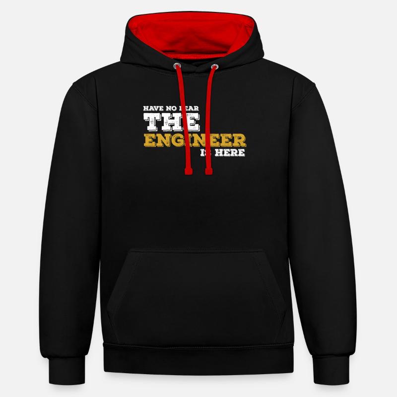 Ingenieur Engineer Techniker Geschenk Idee - Kontrast-Hoodie - Schwarz/Rot