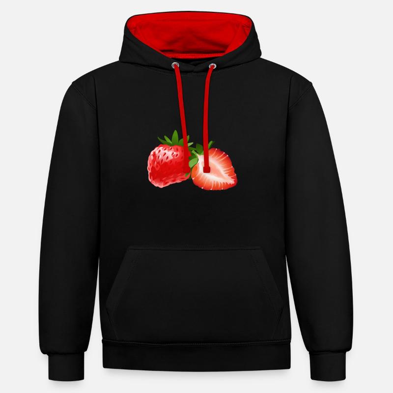 Fraises Fruit Fruit Fraise Fruit - Sweat à capuche contrasté - noir/rouge