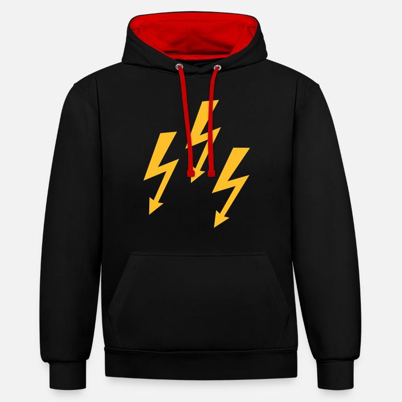 Flash - Sweat à capuche contrasté - noir/rouge