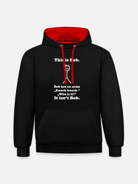 Lustiger Spruch bob schwarzer humor - Kontrast-Hoodie - Schwarz/Rot