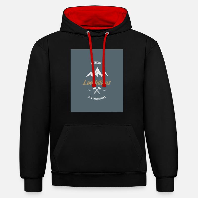 Sans limites Nouvelles explorations - Sweat à capuche contrasté - noir/rouge