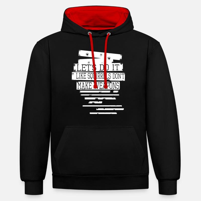 birthday statement hippy disarmament cool - Kontrast-Hoodie - Schwarz/Rot