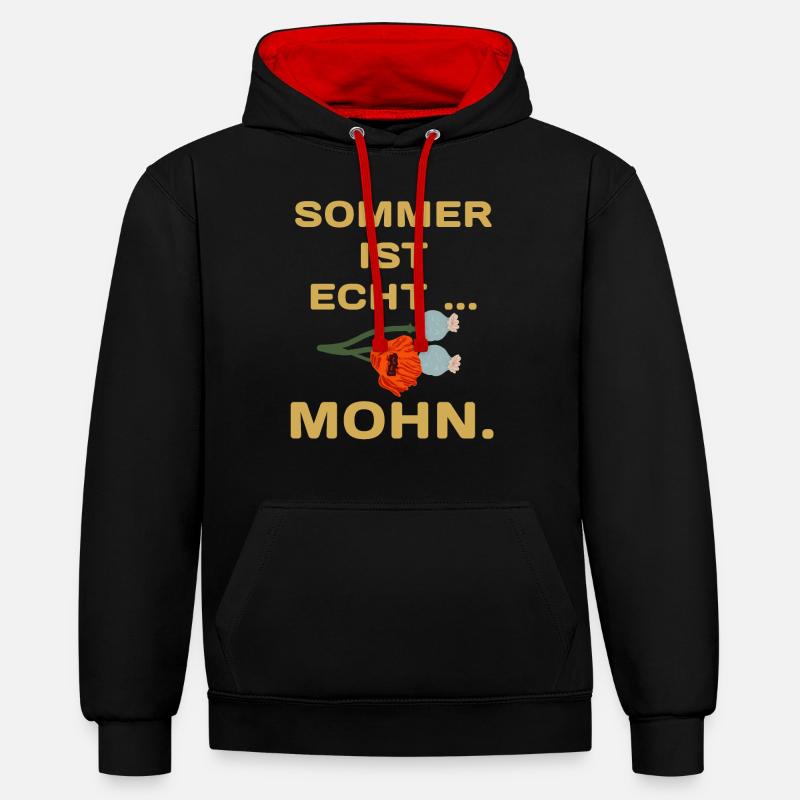 L’été, c’est l’été - Sweat à capuche contrasté - noir/rouge