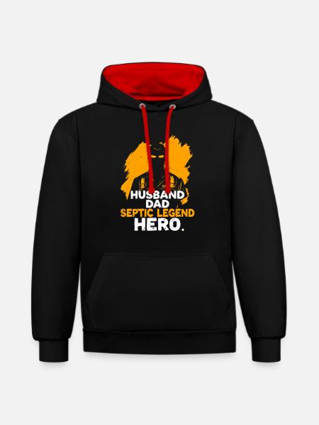 Klärgruben Techniker Abwassertechniker Vater - Kontrast-Hoodie - Schwarz/Rot