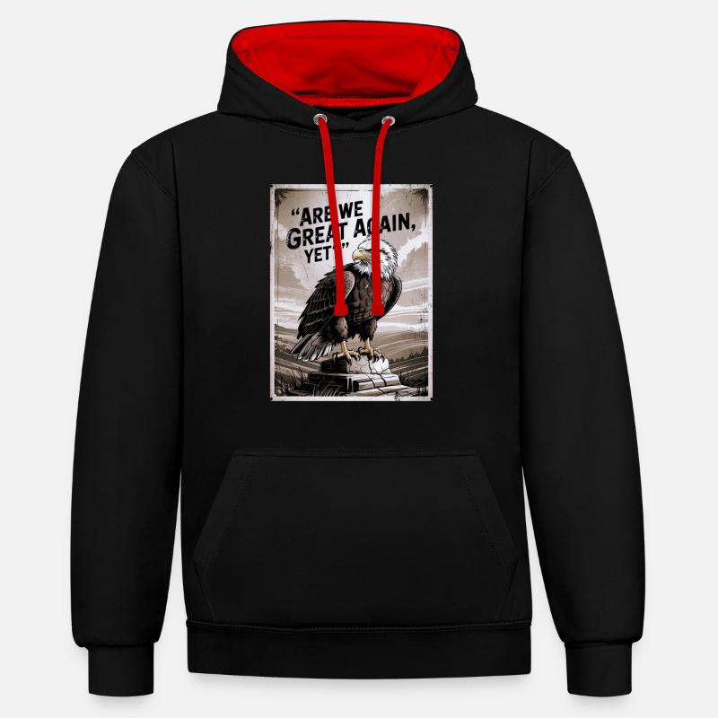 Sommes-nous à nouveau grands ? - Sweat à capuche contrasté - noir/rouge