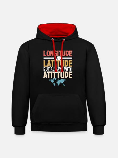 Geographic Information Systems - Contrast hoodie - black/red