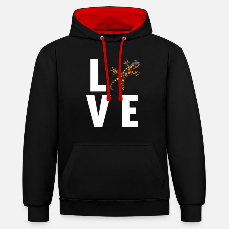 Salamanders Salamander - Kontrast-Hoodie - Schwarz/Rot