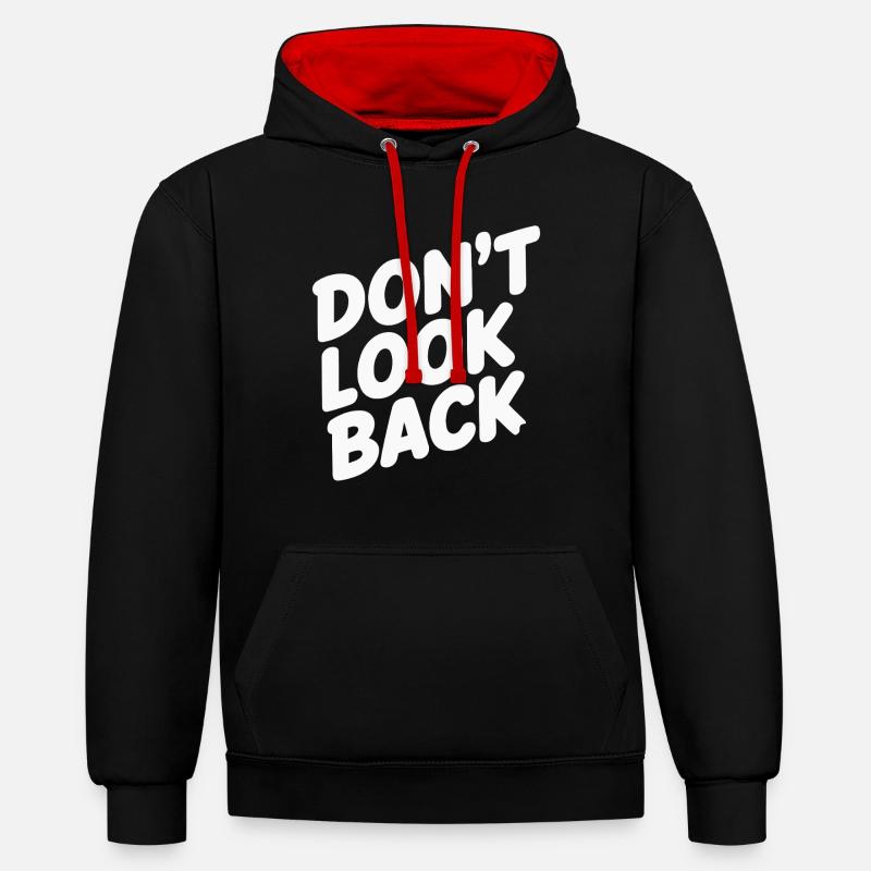 NE REGARDEZ PAS EN ARRIÈRE - Sweat à capuche contrasté - noir/rouge