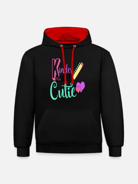 Kindergarten Cutie Shirt - Kontrast-Hoodie - Schwarz/Rot