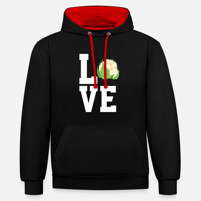 Amateurs de chou-fleur - Sweat à capuche contrasté - noir/rouge