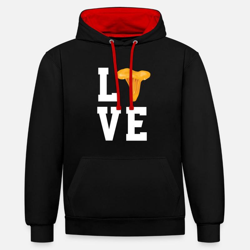 Chère chanterelle - Sweat à capuche contrasté - noir/rouge
