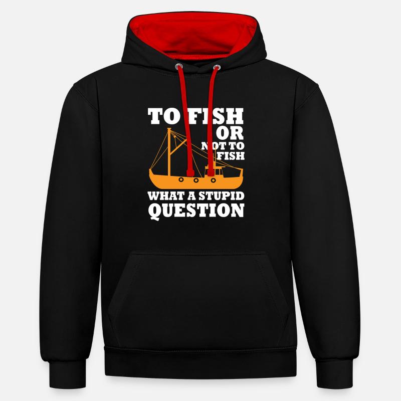 Coupeurs de pêche Pêche - Sweat à capuche contrasté - noir/rouge