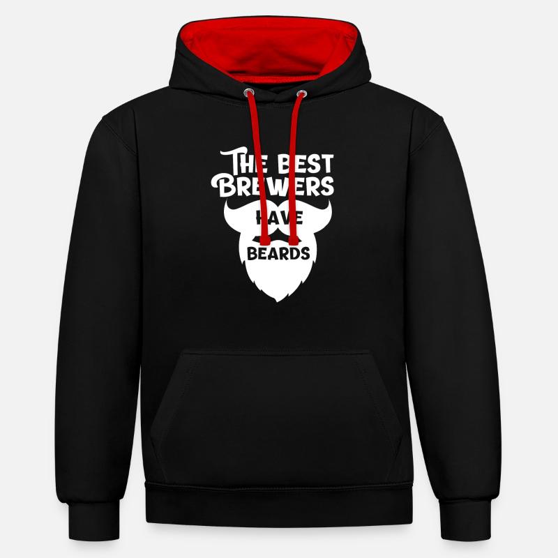 Brasseur de bière Bart - Sweat à capuche contrasté - noir/rouge
