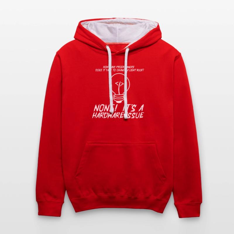 Funny Programmers Light Bulb Hardware Statement Contrast hoodie
