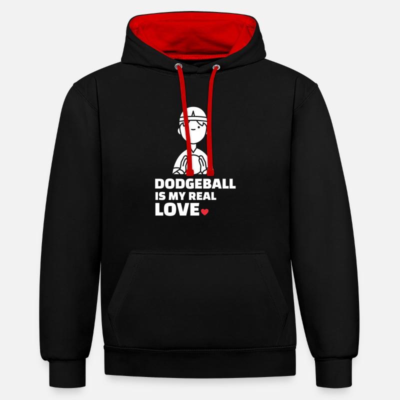Ballon chasseur - Sweat à capuche contrasté - noir/rouge