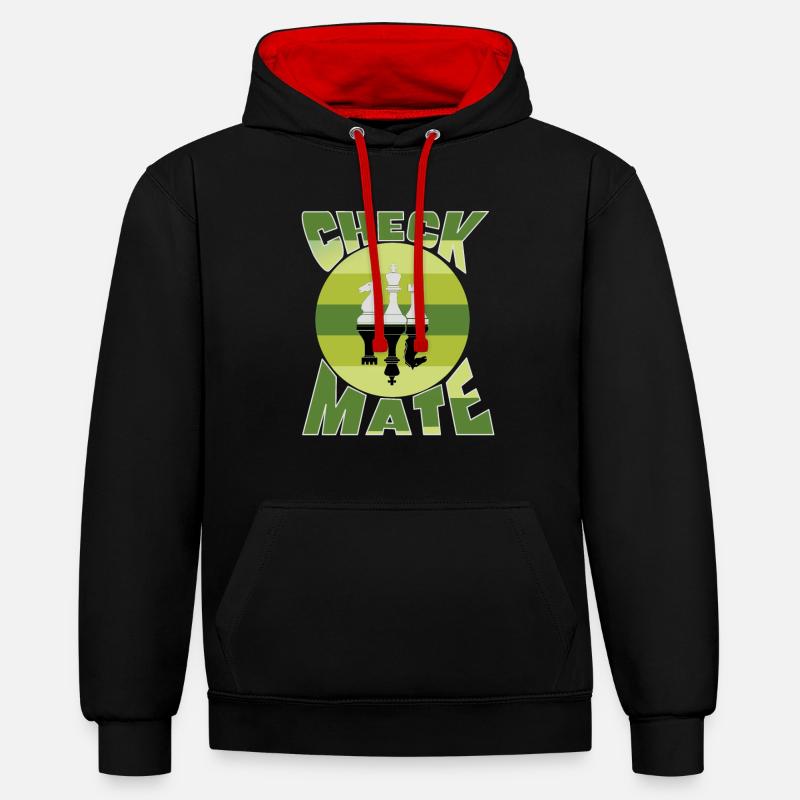 Pensez comme un maître d’échecs - Sweat à capuche contrasté - noir/rouge