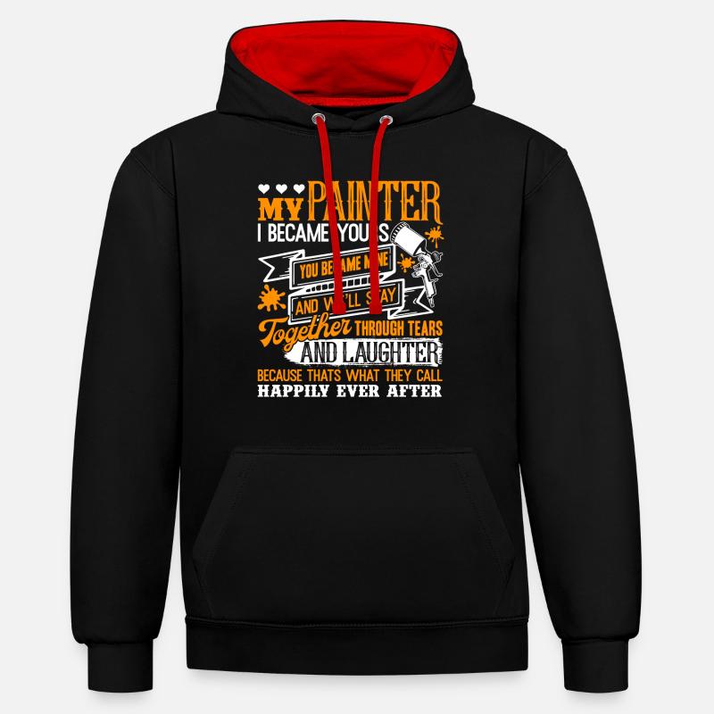 Painter My Painter - Contrast hoodie - black/red