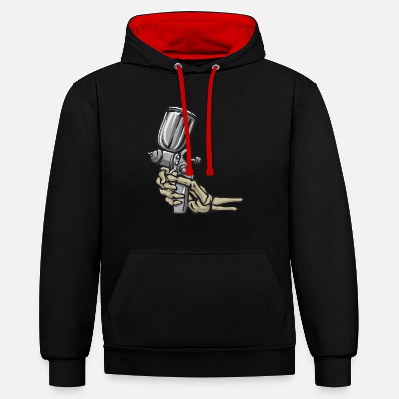 Body Painter Car Painter Painter - Contrast hoodie - black/red