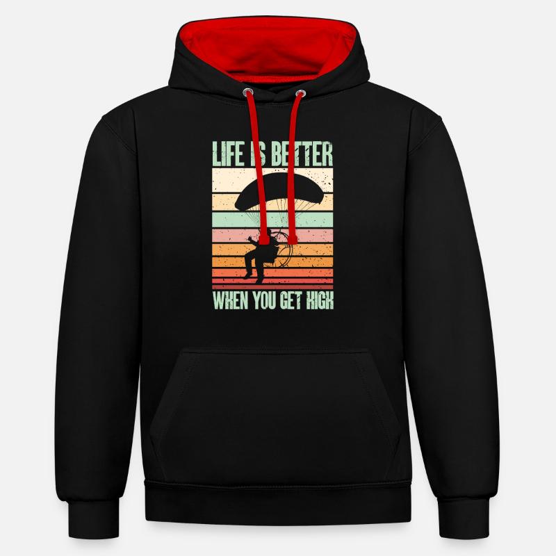 Paramotor Motorized paraglider - Contrast hoodie - black/red