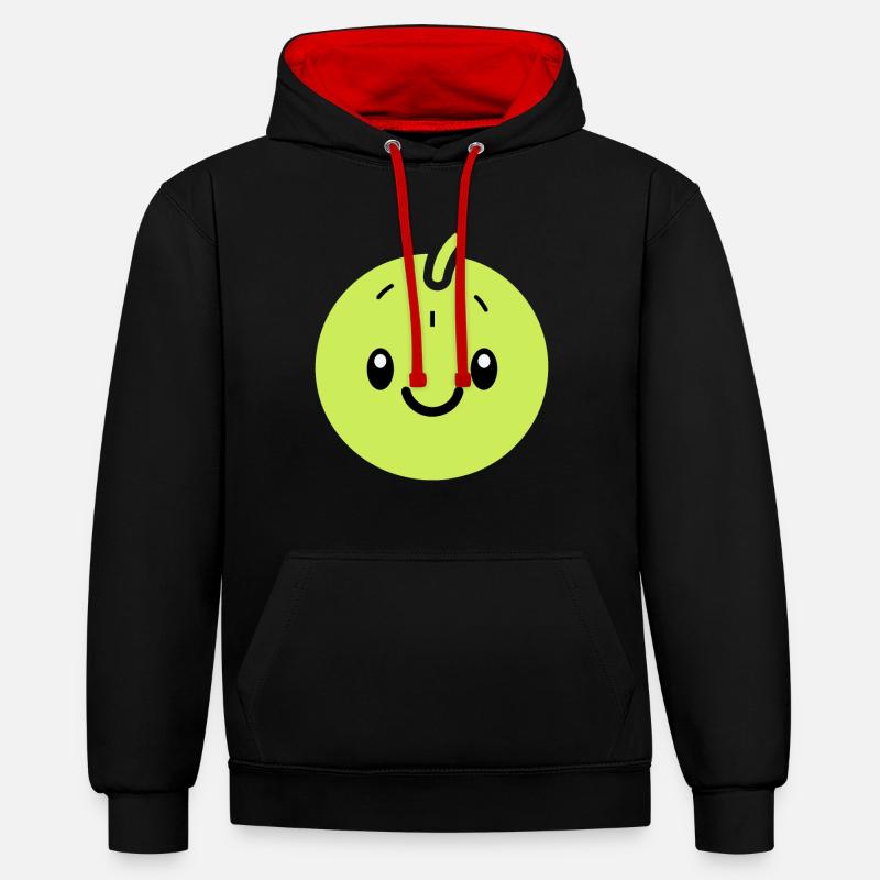 Fruit Humour petit Melon - Sweat à capuche contrasté - noir/rouge