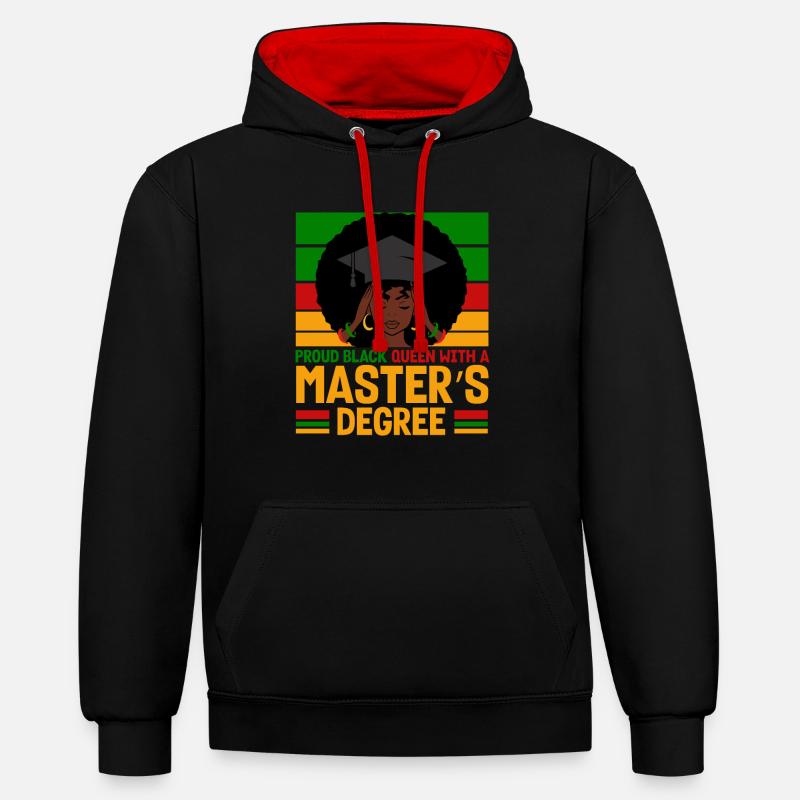 Master's Degree Studium Master Abschluss - Kontrast-Hoodie - Schwarz/Rot