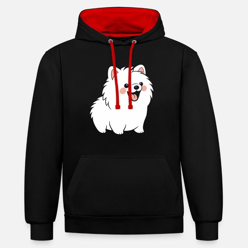 Spitz - Sweat à capuche contrasté - noir/rouge