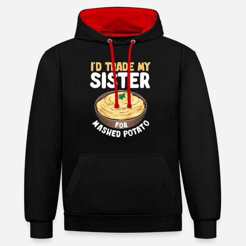 Mashed potatoes Mashed potatoes - Contrast hoodie - black/red