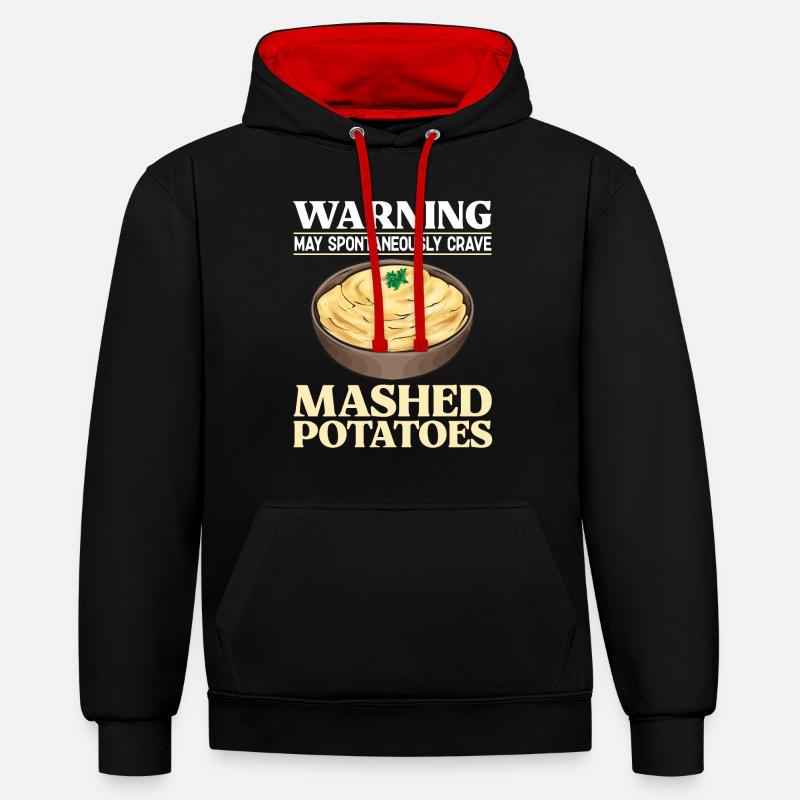 Mashed potatoes Mashed potatoes - Contrast hoodie - black/red