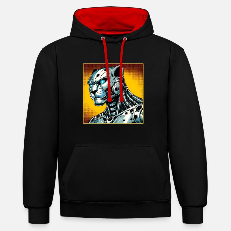 Jaguar Robot - Sweat à capuche contrasté - noir/rouge