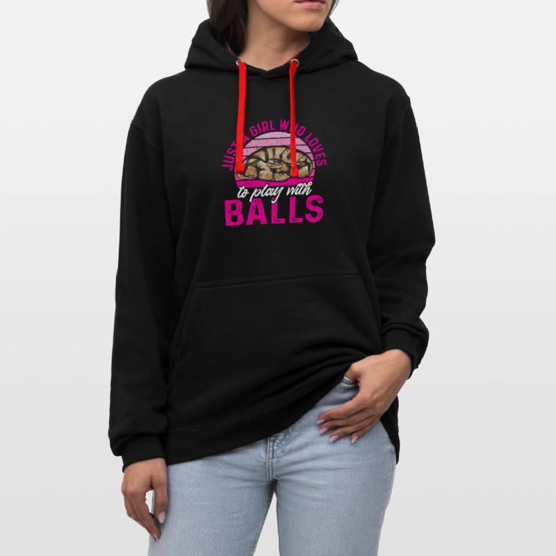 Ball Python Schlange Königspython Kontrast-Hoodie