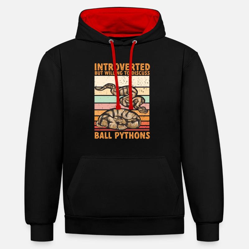 Ball Python Snake King Python - Contrast hoodie - black/red